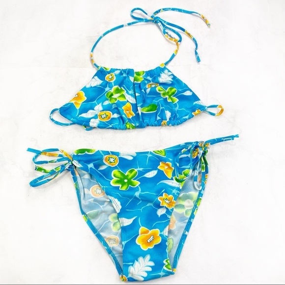 Blue Floral Swim Suit Set - Picture 1 of 5